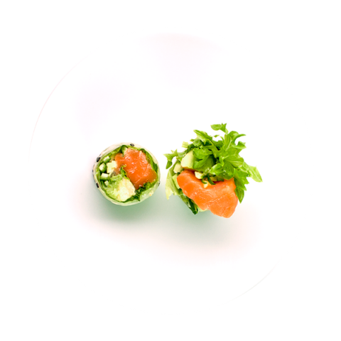 Lachs Reispapier